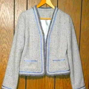 Old Navy Herringbone Tweed Jacket Blazer Wool Blend Size M